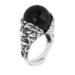 Anello con maschere onice...