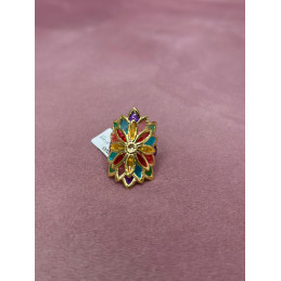Anello bronzo smalto fiore...